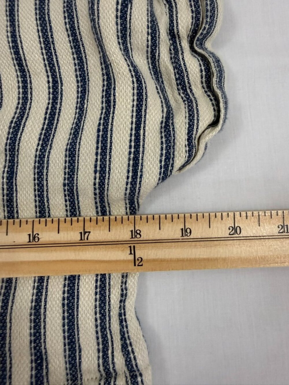 Madewell Linen Blend Mixed Stripe Shift Dress Blue Cream Size Small - Picture 6 of 7